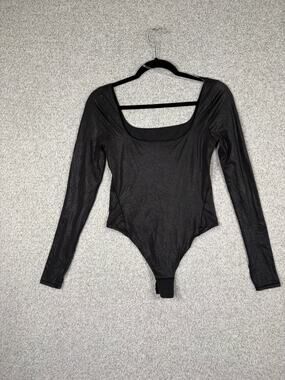 Lululemon Black Shimmer Long Sleeve Bodysuit M Y2K Going Out